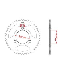 Achtertandwiel aluminium 30 tanden