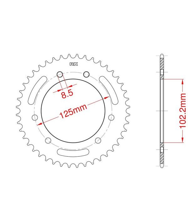 Achtertandwiel alu 48 tanden