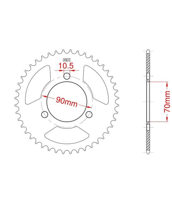 Achtertandwiel aluminium 30 tanden