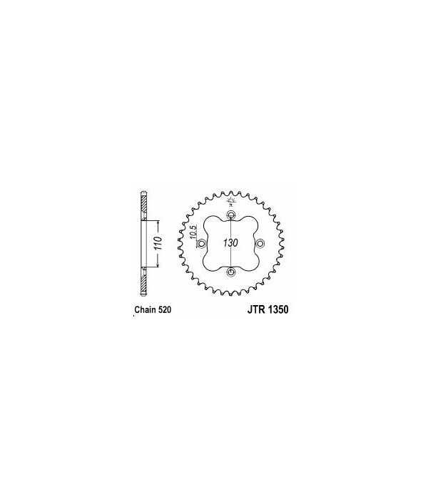 Achtertandwiel aluminium 37 tanden